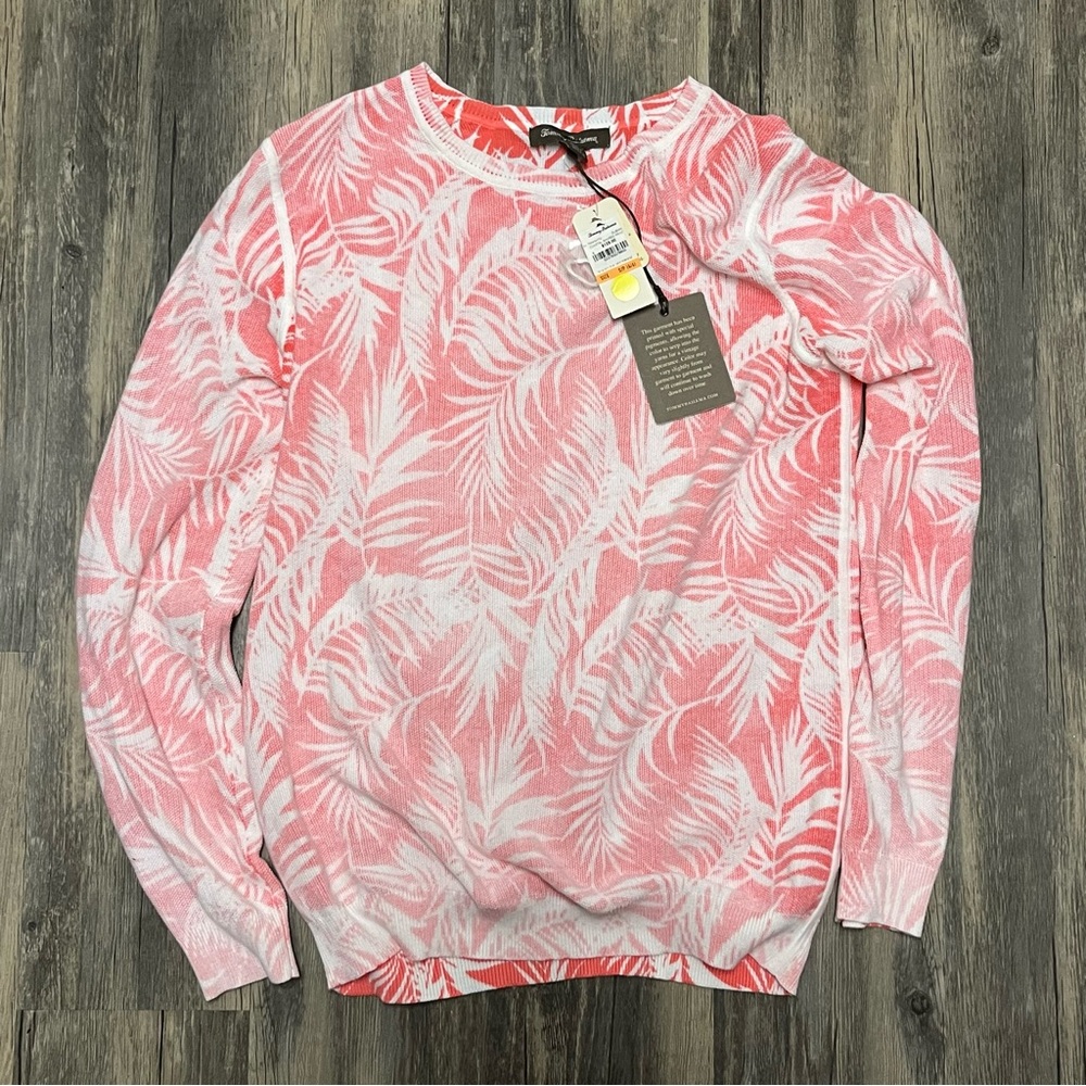 Tommy Bahama Coastal Shores Printed Crewneck Sweater Tropical Modest Luxury Sz S